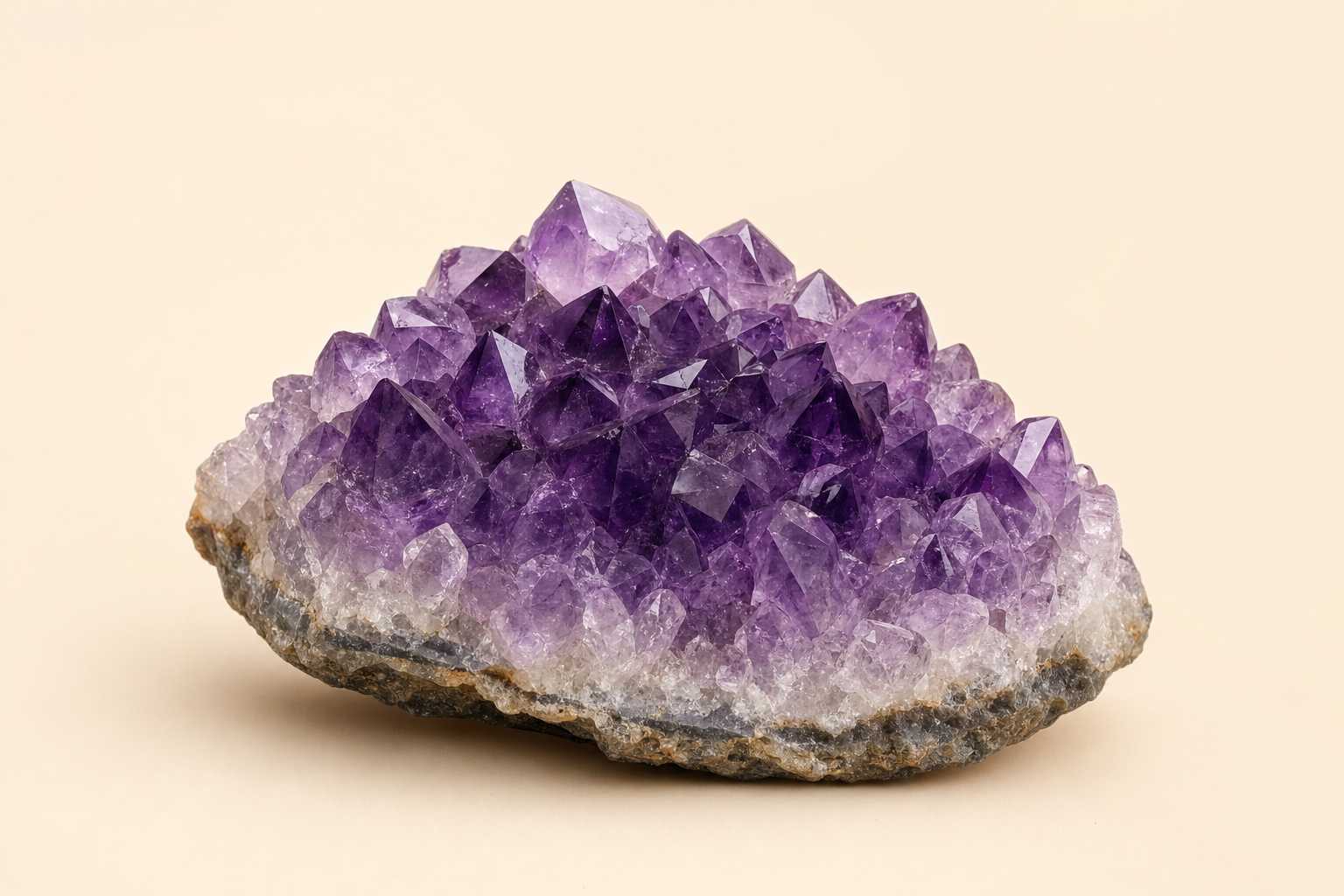 A raw amethyst crystal cluster specimen